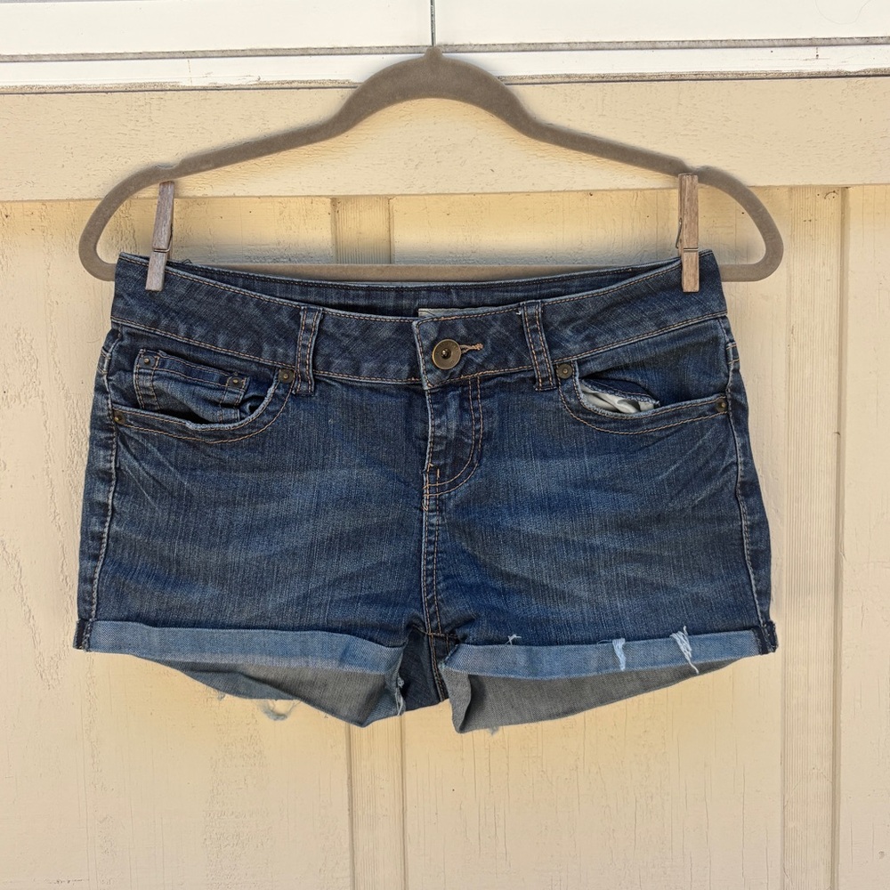 DKNY low rise cut jean shorts